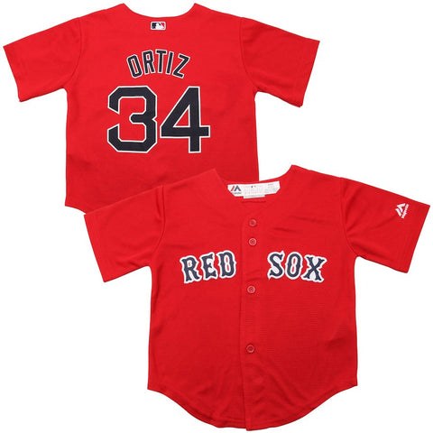 David Ortiz Boston Red Sox Majestic Toddler Official Cool Base Player Jersey - Red