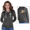 Anaheim Ducks Touch by Alyssa Milano Women's Two Hit Nubby Tri-Blend Full Zip Hoodie - Black