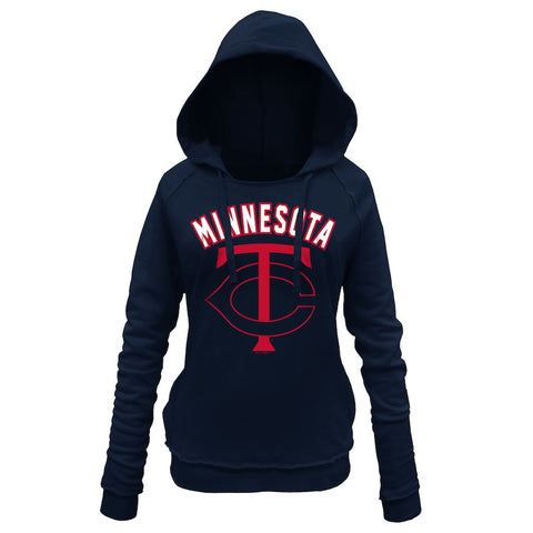 Minnesota Twins 5th & Ocean by New Era Women's Hot Corner Pullover Hoodie - Navy