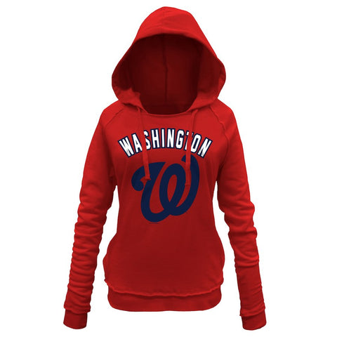 Washington Nationals 5th & Ocean by New Era Women's Hot Corner Pullover Hoodie - Red