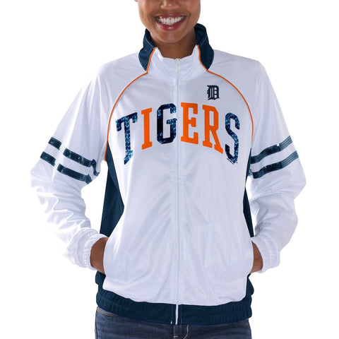 Detroit Tigers G-III Sports by Carl Banks Women's Rookie Track Jacket - White