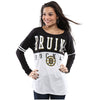 Boston Bruins 5th & Ocean by New Era Women's Long Sleeve Varsity T-Shirt - White/Black
