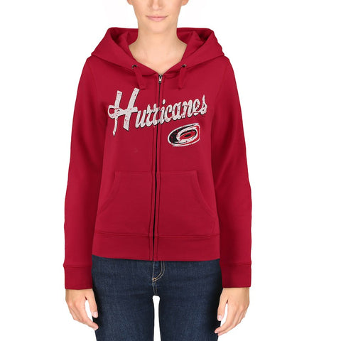 Carolina Hurricanes 5th & Ocean by New Era Women's Core Fleece Full Zip Hoodie - Red