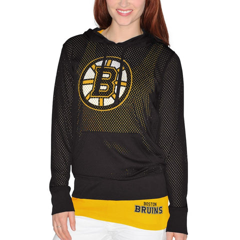 Boston Bruins G-III 4Her by Carl Banks Kick Off Mesh Hoodie & Tank Top Set - Black