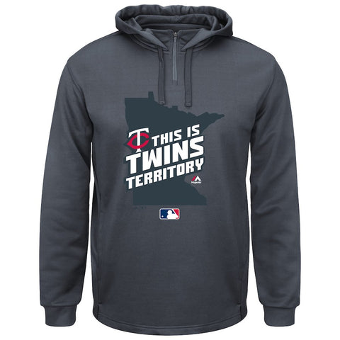 Minnesota Twins Majestic Authentic Collection On-Field Team Driven Therma Base Hoodie - Gray