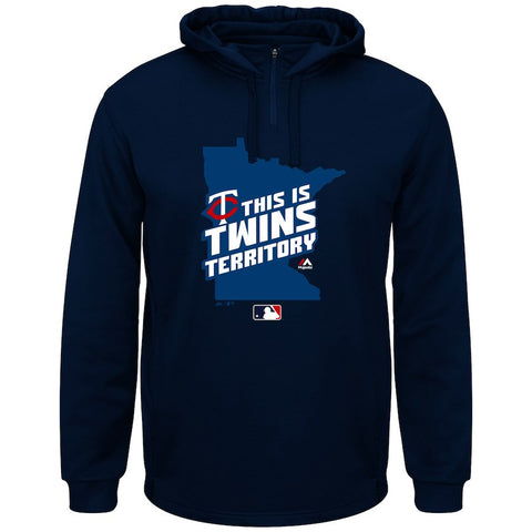 Minnesota Twins Majestic Authentic Collection On-Field Team Driven Therma Base Hoodie - Navy Blue