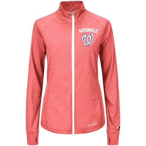 Washington Nationals Majestic Women's Count the Wins Therma Base Full-Zip Jacket - Red