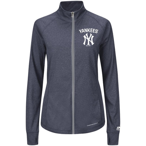 New York Yankees Majestic Women's Count the Wins Therma Base Full-Zip Jacket - Navy