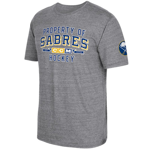 Buffalo Sabres CCM Property Block Tri-Blend T-Shirt - Gray