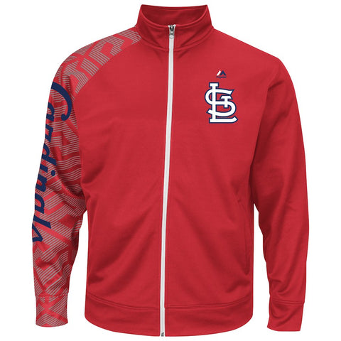 St. Louis Cardinals Majestic Aggressive Moves Synthetic Therma Base Full Zip Jacket - Red