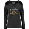 Boston Bruins Old Time Hockey Women's Celano Crew Neck Sweatshirt - Black