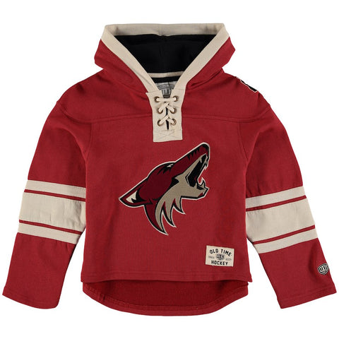 Arizona Coyotes Old Time Hockey Youth Current Lacer Heavyweight Hoodie - Garnet