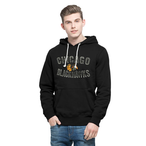 Chicago Blackhawks '47 Cross-Check Logo Pullover Hoodie - Black