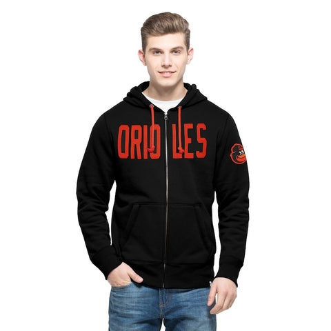 Baltimore Orioles '47 Cross Check Full-Zip Hoodie - Black
