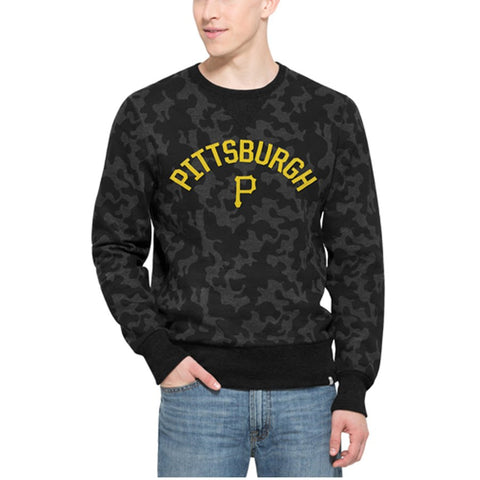 Pittsburgh Pirates '47 Brand Stealth Camo Crew Sweatshirt - Black