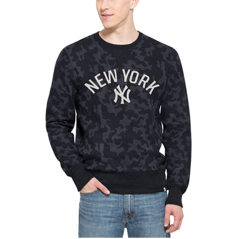 New York Yankees '47 Brand Stealth Camo Crew Sweatshirt - Navy