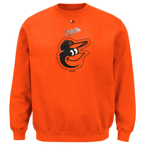 Baltimore Orioles Majestic Big & Tall Critical Victory Fleece Crew Sweatshirt - Orange