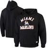 Miami Marlins Stitches Fastball Fleece Pullover Hoodie - Black