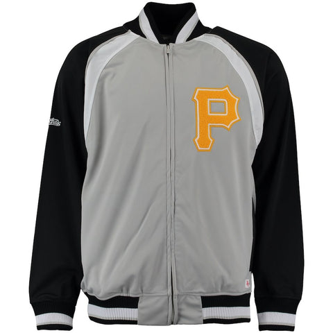 Pittsburgh Pirates Stitches Wordmark Brushed Track Jacket - Gray