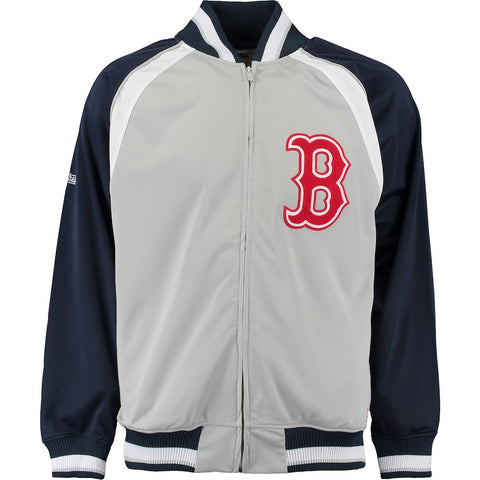 Boston Red Sox Stitches Wordmark Brushed Track Jacket - Gray