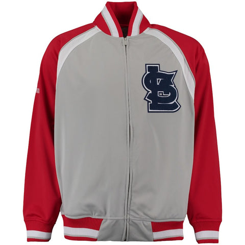 St. Louis Cardinals Stitches Wordmark Brushed Track Jacket - Gray