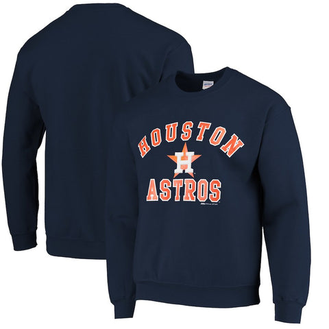 Houston Astros Stitches Fleece Crew Neck Sweatshirt - Navy