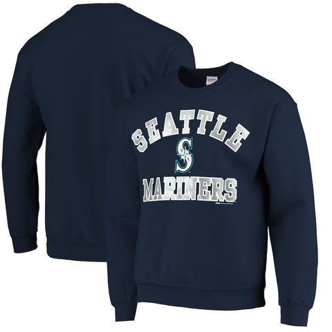 Seattle Mariners Stitches Fleece Crew Neck Sweatshirt - Navy