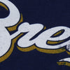 Milwaukee Brewers Majestic Women's Wordmark Full Zip Hoodie - Navy