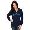 Seattle Mariners Majestic Women's Wordmark Full Zip Hoodie - Navy