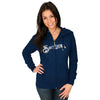 Milwaukee Brewers Majestic Women's Wordmark Full Zip Hoodie - Navy