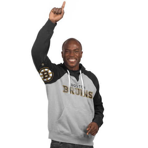Boston Bruins Hands High Training Camp Pullover Hoodie - Gray/Black