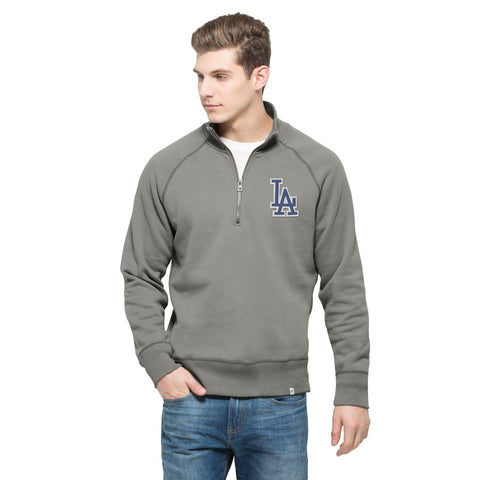 Los Angeles Dodgers '47 Cross Check Quarter-Zip Pullover Sweatshirt - Gray