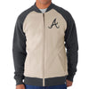 Atlanta Braves '47 Hanover Full-Zip Track Jacket - Cream/Gray