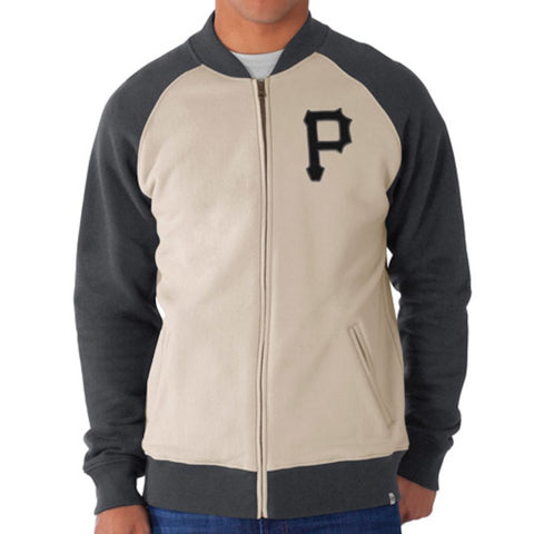 Pittsburgh Pirates '47 Hanover Full-Zip Track Jacket - Cream/Gray