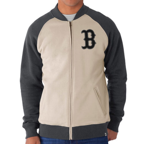 Boston Red Sox '47 Hanover Full-Zip Track Jacket - Cream/Gray