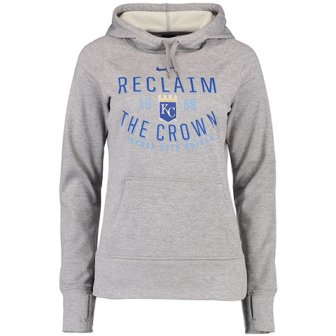 Kansas City Royals Women's All Time Playoff Local Leaders Hoodie - Gray