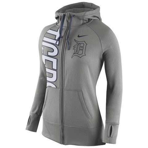 Detroit Tigers Women's Obsessed Full-Zip Performance Hoodie - Gray