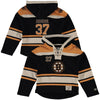 Patrice Bergeron Boston Bruins Old Time Hockey Youth Current Player Lacer Name & Number Pullover Hoodie - Black