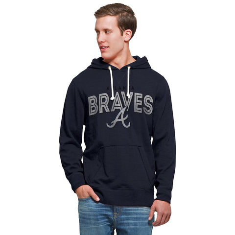 Atlanta Braves '47 Shoreline Slugger Pullover Hoodie - Navy