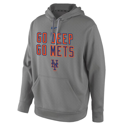 New York Mets Go Deep Playoff Hunt Pullover Hoodie - Gray