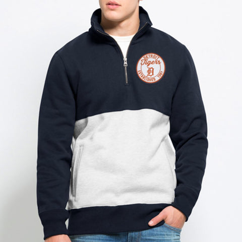 Detroit Tigers '47 Coastal Quarter-Zip Pullover Sweatshirt - Navy