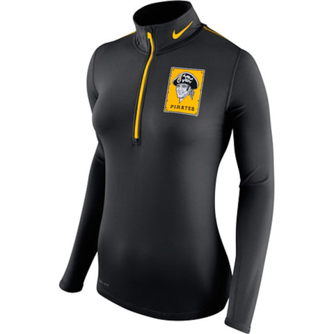 Pittsburgh Pirates Women's Cooperstown Half-Zip Performance Jacket - Black