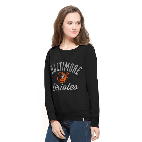Baltimore Orioles '47 Women's Cross Check Pullover Crew Sweatshirt - Black