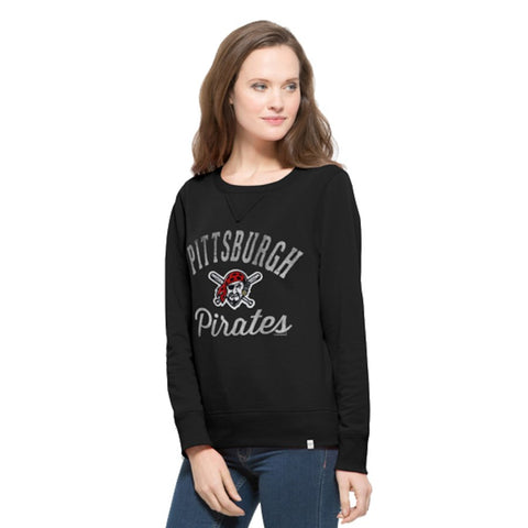 Pittsburgh Pirates '47 Women's Cross Check Pullover Crew Sweatshirt - Black