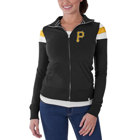 Pittsburgh Pirates '47 Women's Crossover Full Zip Track Jacket - Black