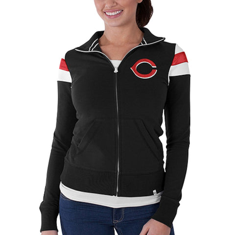 Cincinnati Reds '47 Women's Crossover Full Zip Track Jacket - Black