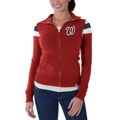 Washington Nationals '47 Women's Crossover Full Zip Track Jacket - Red