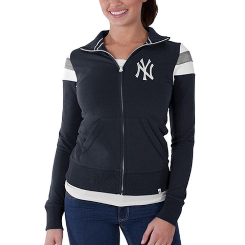 New York Yankees '47 Women's Crossover Full Zip Track Jacket - Navy