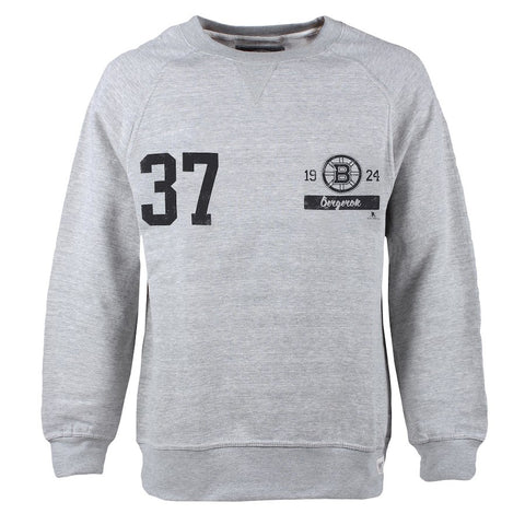 Patrice Bergeron Boston Bruins Old Time Hockey Causeway Name & Number Fleece Sweatshirt - Gray