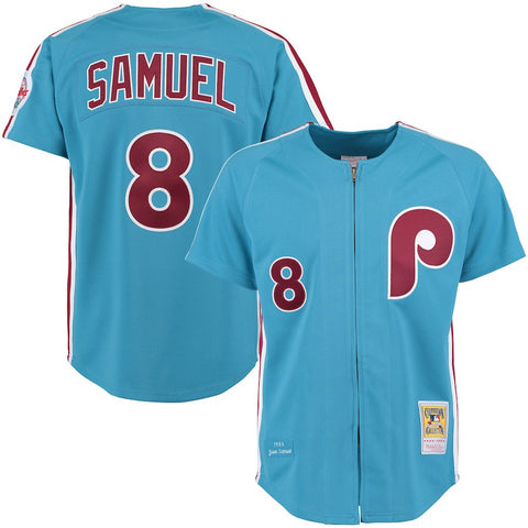 Juan Samuel 1983 Philadelphia Phillies Mitchell & Ness Authentic Throwback Jersey - Light Blue